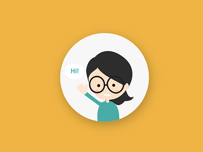 Say Hi! first shot happy illustration