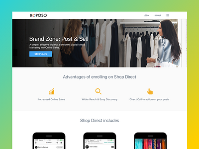 Shop Direct Feature brand chat interaction selling shop feature user interaction website