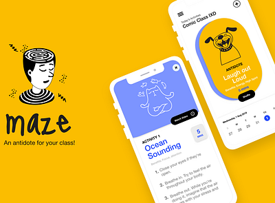 Maze - An antidote for your class. app design branding experience health app illustration interaction user interaction