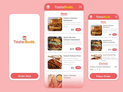 TasteBuds Food Delivery App app design appdesign colors creative app food delivery mobile ui uiux xddailycreativechallenge