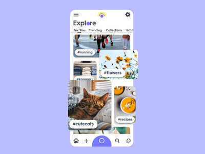 Discover Page app design cats colors creative app discover page instagram social media ui xddailycreativechallenge