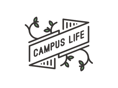 Campus Life banner campus leaf life stroke