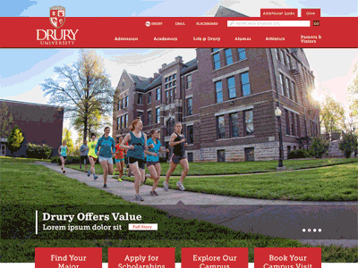 Drury Homepage gif homepage layout web
