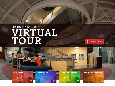 Virtual Tour buttons campus gradient map tour video virtual
