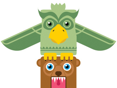 Totem WIP bear bird illustration owl totem vector