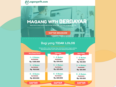 Elementor - Landing Page Magang WFH Berbayar app design ui ux web website workfromhome