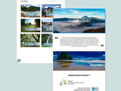 Website Wisata Survey design ui ux web website