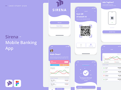 SIRENA - Mobile Banking App Case Study case study figma ui ux web