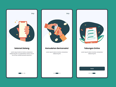 On Boarding - Mobile Banking design illustration ui ux vector