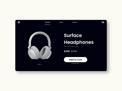 Surface Headphones Product Page graphic design product page ui
