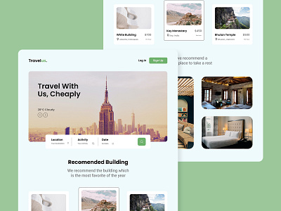 Landing Page of Travelus app design ui ux web