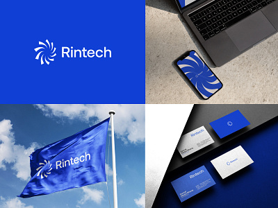 Rintech brandidentity branding company design flat graphic design icon illustration logo logodesign minimal mockup ui vector visual visualidentity