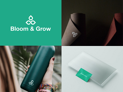 Bloom & Grow brand brandidentity branding design flat graphic design healthy icon illustration logo logodesign minimal minimalistlogo mockup visual visualidentity yoga