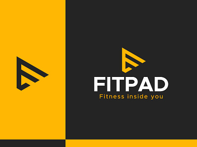 Fitpad Logo Design a logo a mark brand branding creative design f f logo fitness fitness logo geometric graphic design illustration logo logo design minimal modern ui