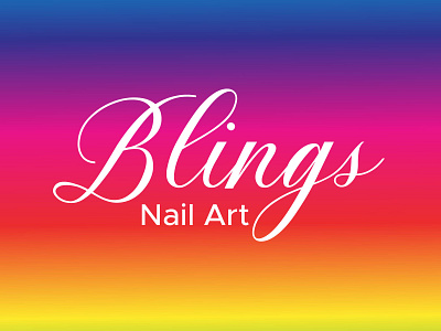 Blings Nail Art logo a logo branding colorful logo design graphic design logo logo design minimal minimal logo nail art signature logo simple logo text logo vector wormark logo