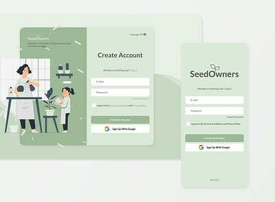 SeedOwners: Rebuilding the Green Landscape 100daysofui app dailyui figma graphic design log in mobile mobile design modal sign up ui user interface web