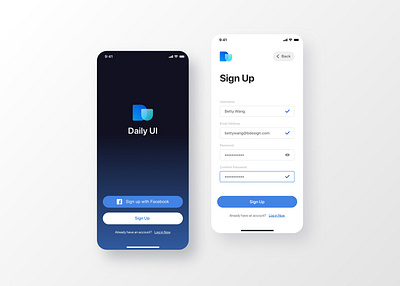 Sign Up | DailyUI dailyui dailyuichallenge dailyuilogo day001 interface signup ui ui design