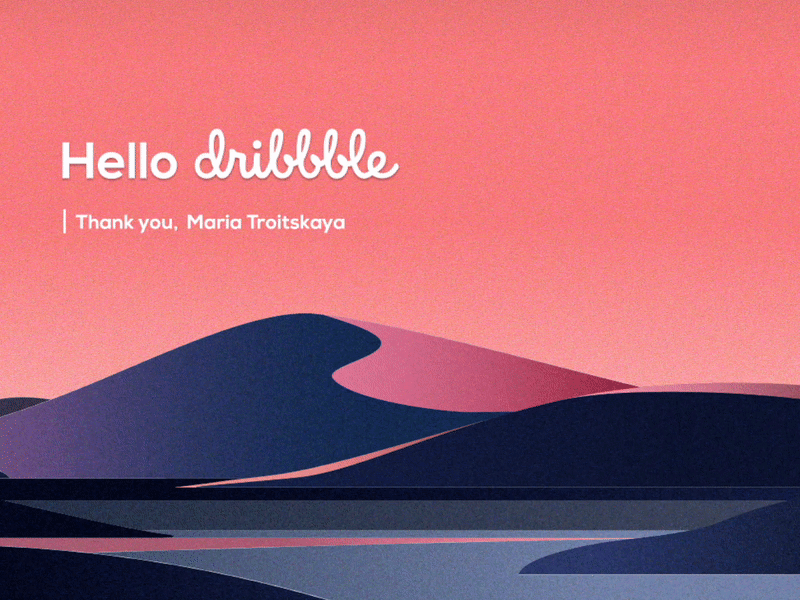Hello Dribbble! design dribbble hello moon sun thankyou