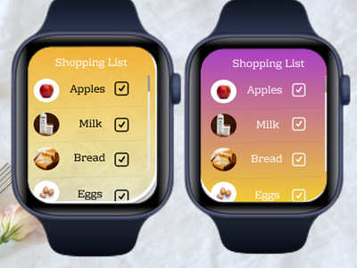 Shopping List App Design for Apple Watch
