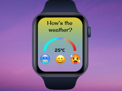Temperature indicator app for smart watch app branding design illustration ui ux