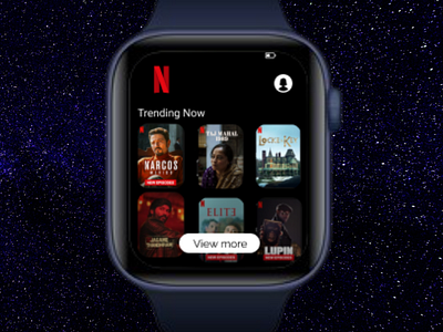 Netflix app design for apple watch app branding design icon illustration ui ux
