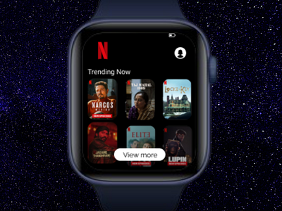 Netflix app design for apple watch