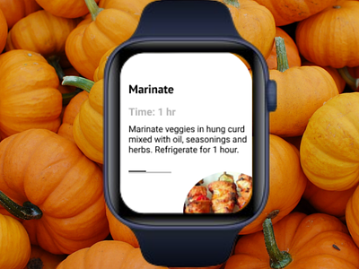 Recipe app design for smart watch (2) app branding design illustration ui ux