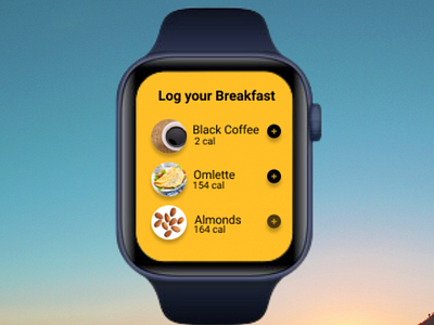 Log your breakfast on smart watch app branding design icon ui ux