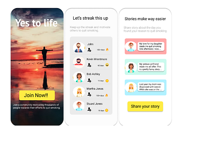 Quit Smoking app design