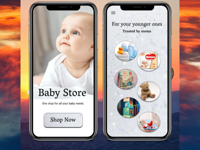 Baby store app design animation app branding design icon illustration logo ui ux