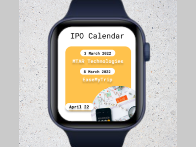 IPO calendar app design for Apple Watch 3d animation app branding design graphic design icon illustration logo motion graphics typography ui ux vector