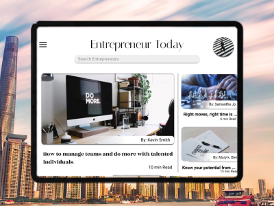 Entrepreneur articles app design