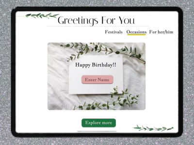 Customized greetings webdesign