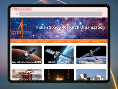 Recreated ISRO website design 3d animation app branding design graphic design icon illustration logo motion graphics typography ui ux vector