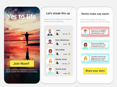 Quit smoking app design