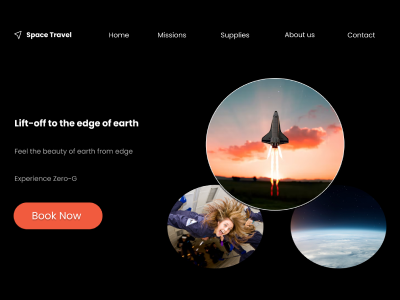 Space Travel web app design