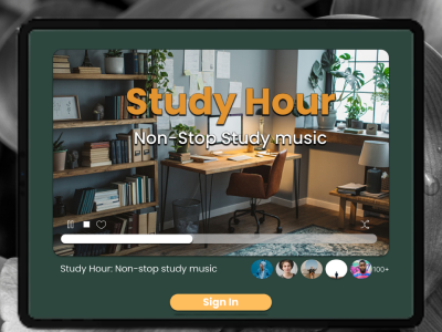 Study Hour: Non Stop study music web app design app branding design icon illustration logo typography ui ux vector