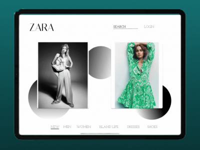 Zara web app design