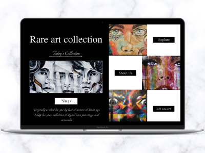 Art collection web app design