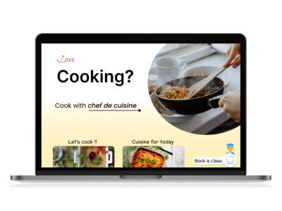 Learn cooking website design with popup