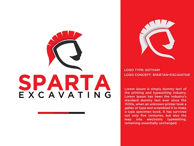 Sparta Excavating Logo excavating logo excavator logo logo logo design logodesign spartan logo