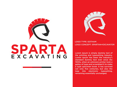 Sparta Excavating Logo excavating logo excavator logo logo logo design logodesign spartan logo