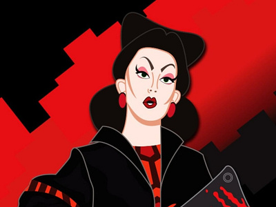 Aiden Zhane drag queen illustration