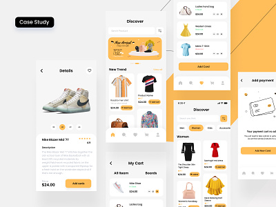 Ecommerce App app cart design ecomerce ecommerce app interface minimal mobile app online shop online store product shop ui ux