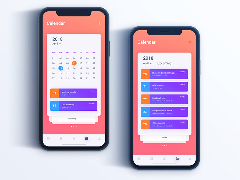 Calendar App exploration by Nazmul Hassan on Dribbble