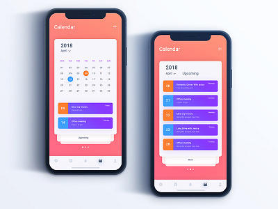 Calendar App exploration calendar interaction interface ios iphone mobile protopie schedule time ui x