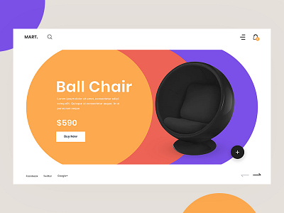 Furniture Website Header chair colorc furniture design ui ux e commerce landing product shop store ui ux web