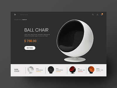 Furniture e-commerce Website ballchair e commerce furniture landing product shop store ui ux website