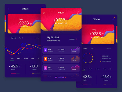 crypto wallet app crypto cryptocurrency dashboard design exchange ico mobile payment token ui wallet