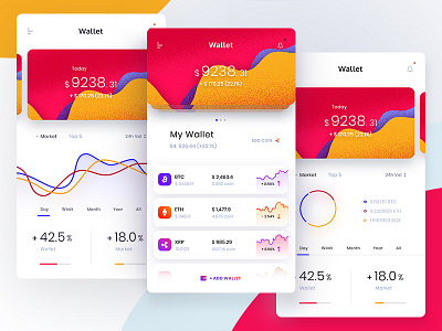 Crypto Wallet White app crypto cryptocurrency dashboard design exchange ico mobile payment token ui wallet